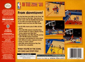 NBA in the Zone '98 (USA) box cover back